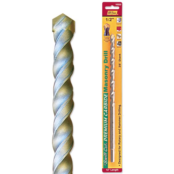 1/2" X 12" Masonry Drill Bit 3/8" Shank - Tools & Accessories