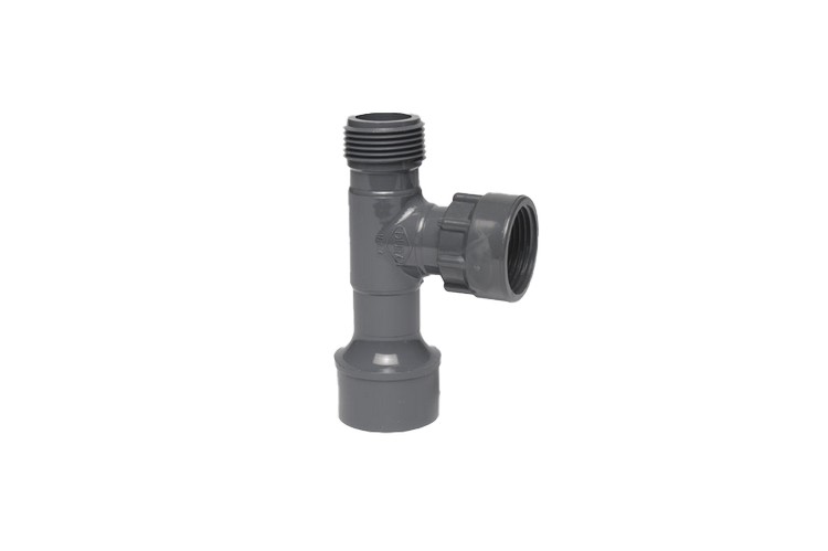 1" Manifold Slip Tee Slip X MIPT X Swivel - Irrigation