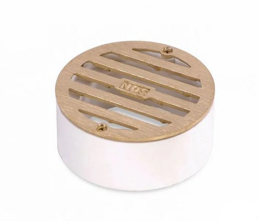 3" Round Grate - Satin Brass W/ PVC Collar - Landscaping