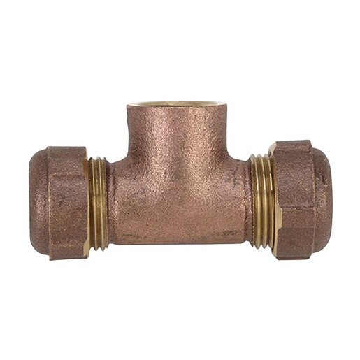 1" CTS X 1" FIP Brass Compression Tee - Irrigation