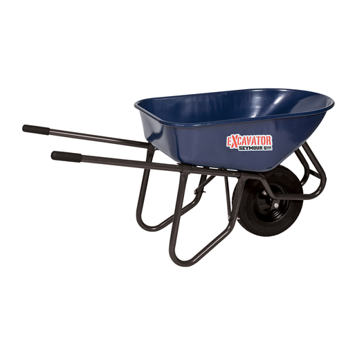 Flat Free Excavator Wheelbarrow - Steel Handles